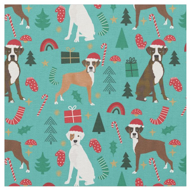 Tecido Turquesa de Natal bonito para cães boxis (Detalhe)