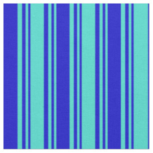 Tecido Turquesa e Padrão Azul Striped