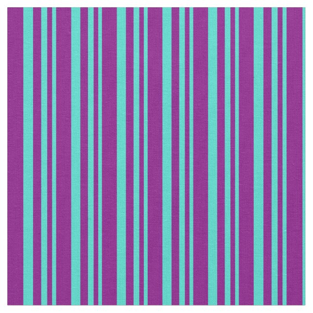 Tecido Turquesa e Padrão Roxo (Detalhe)