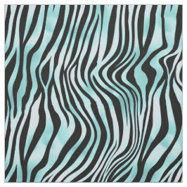 Tecido Turquesa e Zebra Negra