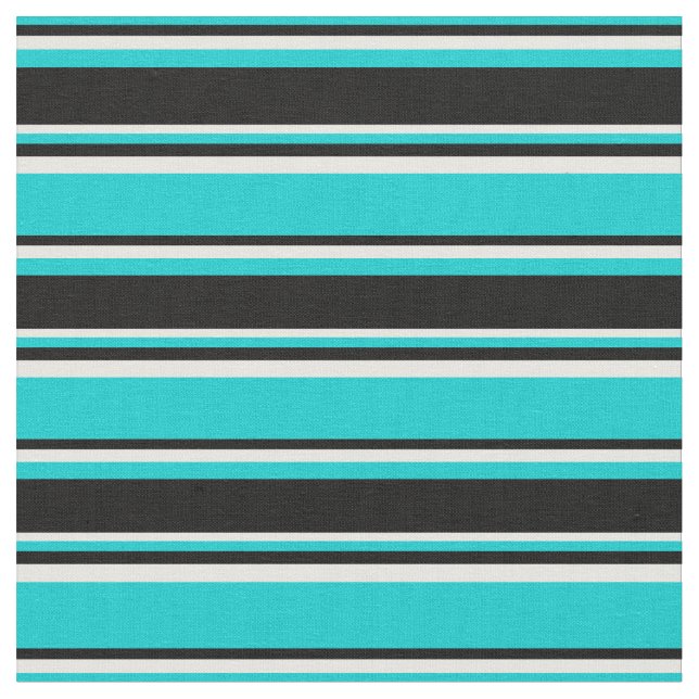 Tecido Turquesa Escura, Preto e Padrão Branco (Detalhe)