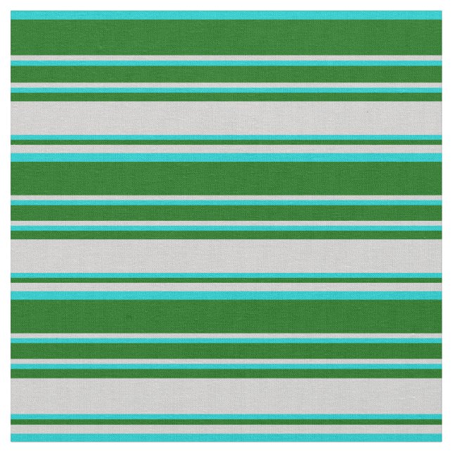 Tecido Turquesa Escura, Verde Escuro e Cinzas Claras (Detalhe)