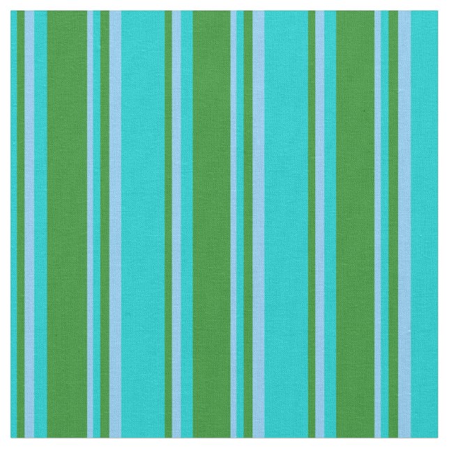 Tecido Turquesa Escura, Verde Florestal e Azul Céu Claro (Detalhe)