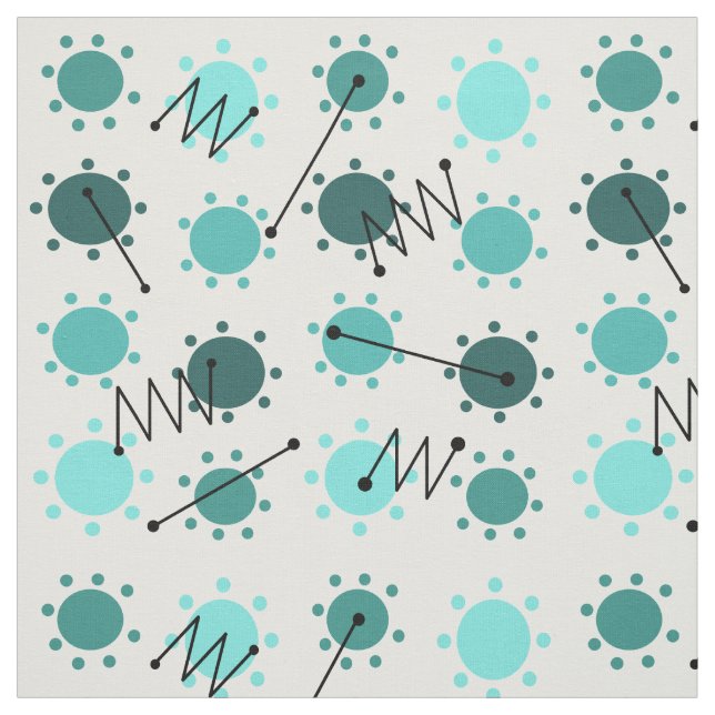 Tecido Turquesa solar moderna do meio século (Modelo)