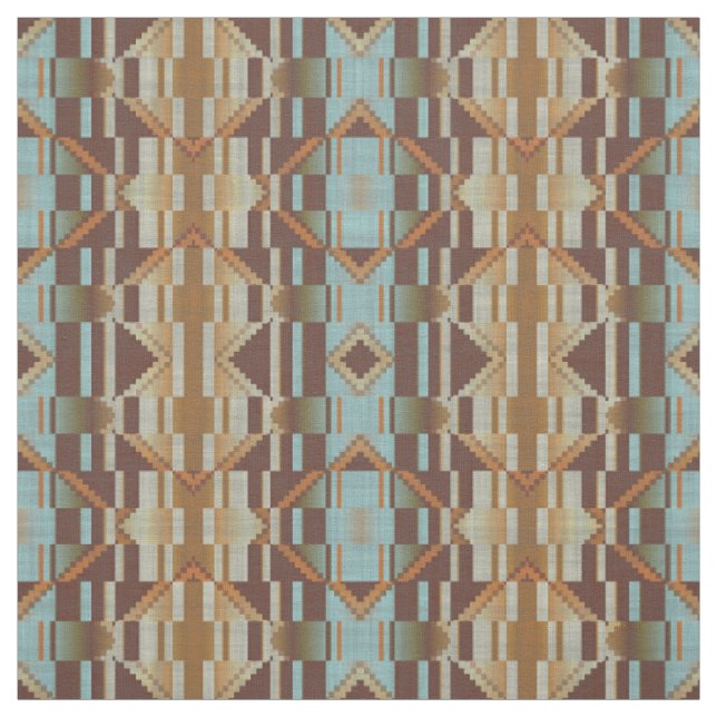 Tecido Turquesa Teal Azul Verde Laranja Castanho Olho Étn (Modelo)