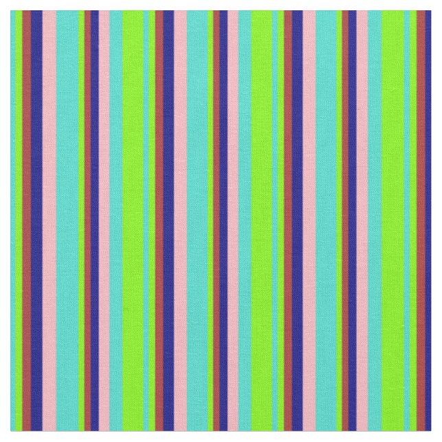 Tecido Turquesa, Verde, Marrom, Azul e Rosa claro (Detalhe)