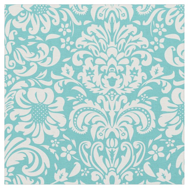 Tecido Turquoise Floral Damask (Detalhe)