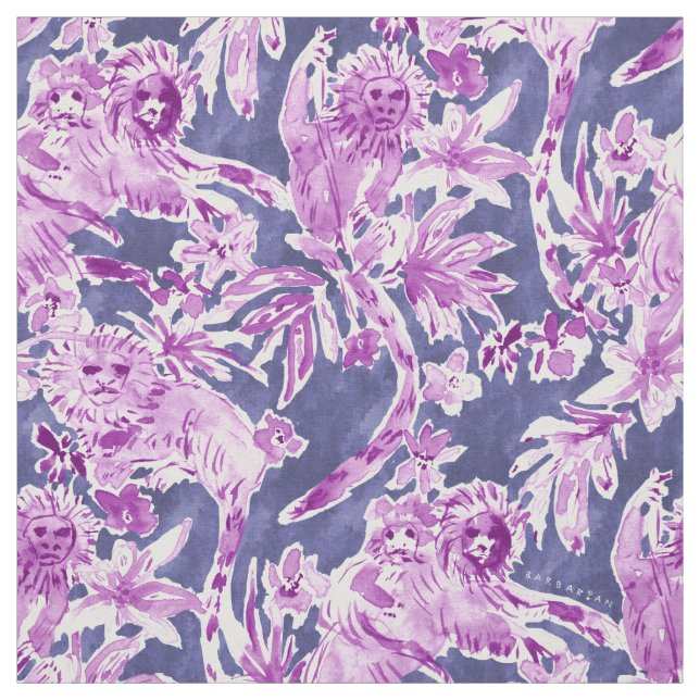 Tecido TWITCHY TAMARINS in Veri Peri (Modelo)