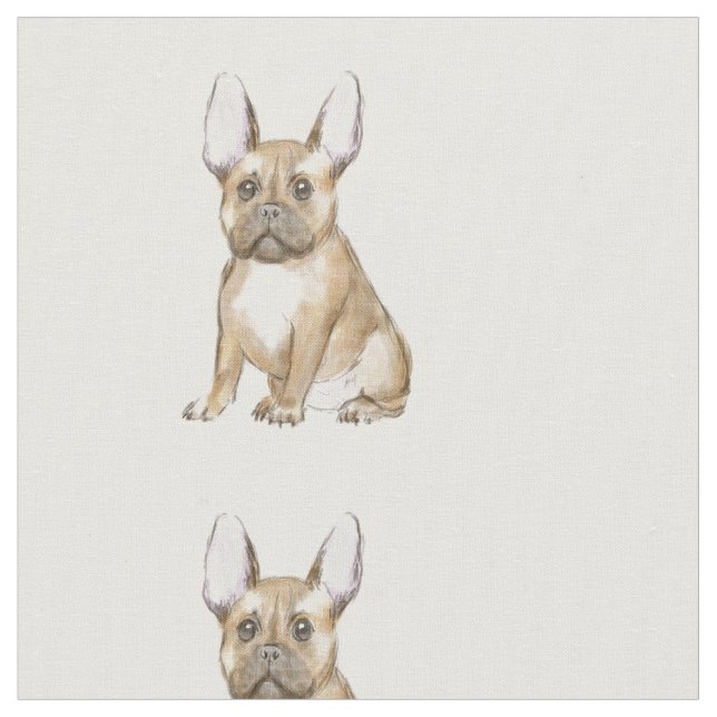 Tecido Um cachorrinho francês adorável (Detalhe)