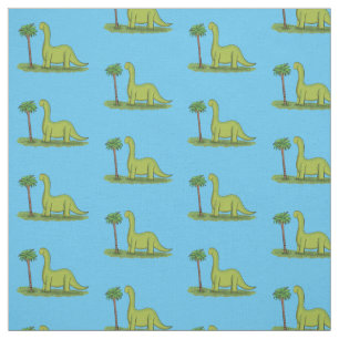 Tecido Um desenho animado de brontosaurus dinossauros, ve