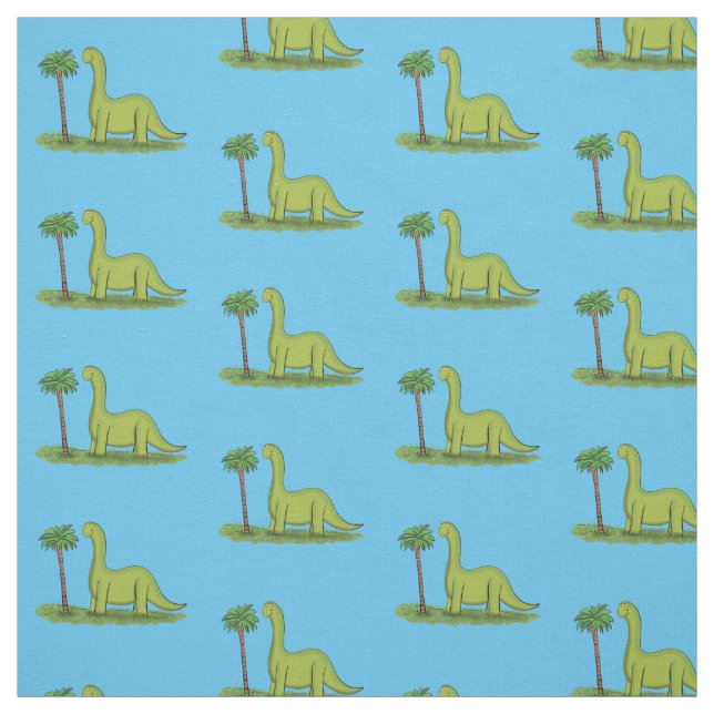 Tecido Um desenho animado de brontosaurus dinossauros, ve (Modelo)