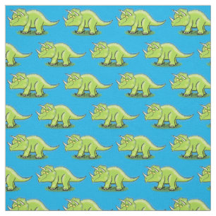 Tecido Um desenho animado de triceratops dinossauros, ver