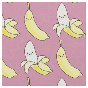 Tecido Um desenho animado para crianças de Banana Kawaii