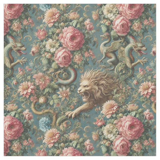Tecido Um mito florescente - Azulejo clássico gótico (Detalhe)