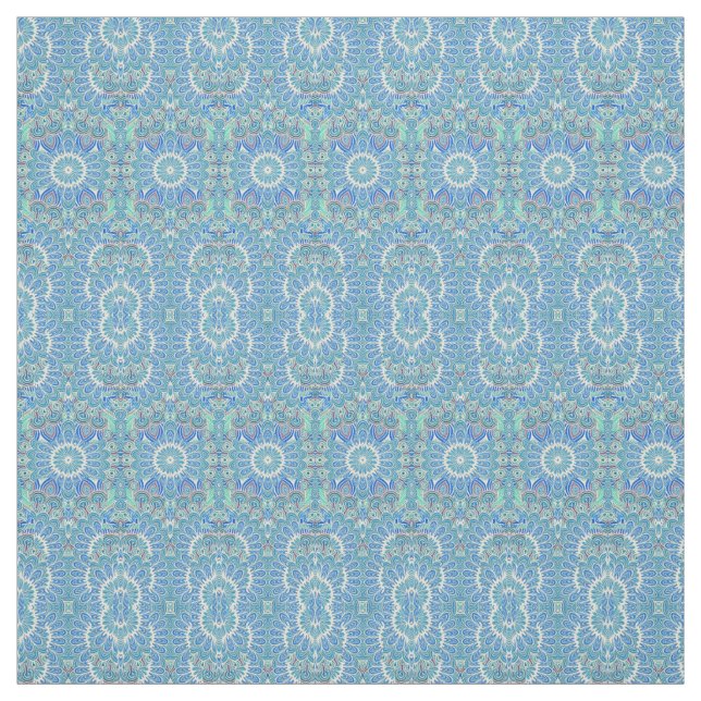 Tecido Um padrão de impressão clássico de cor azul vibran (Modelo)