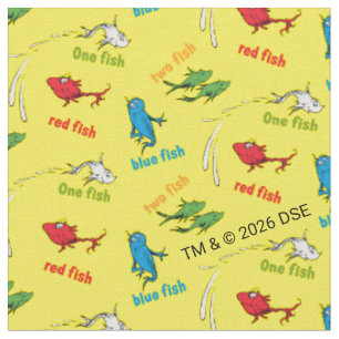 Tecido Um Peixe Dois Peixes Padrão Amarelo