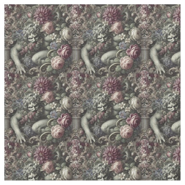 Tecido Uma Comédia Colossal - Azulejo Gótico Denso (Detalhe)