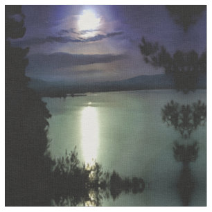 Tecido Uma Lua Cheia Que Reflete A Arte Náutica Do Egeu