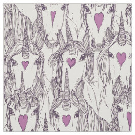 Tecido unicorn love indigo púrpura