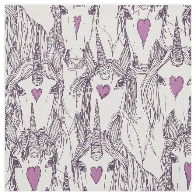 Tecido unicorn love indigo púrpura (Modelo)