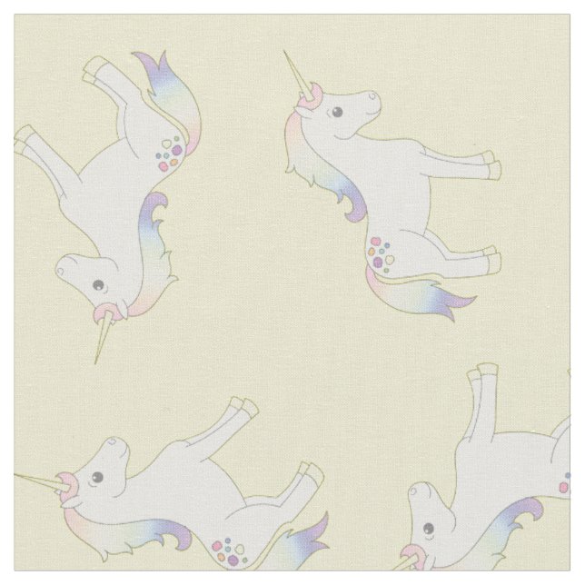 Tecido Unicorn Pastel Rainbow Amarelo (Detalhe)