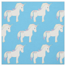 Tecido Unicorn Pastel Rainbow Blue