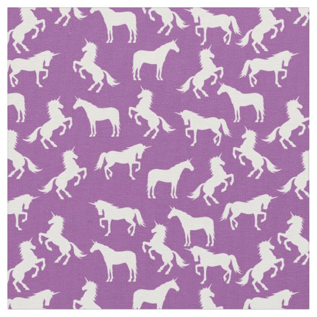 Tecido Unicorn Silhouettes Purple (Detalhe)