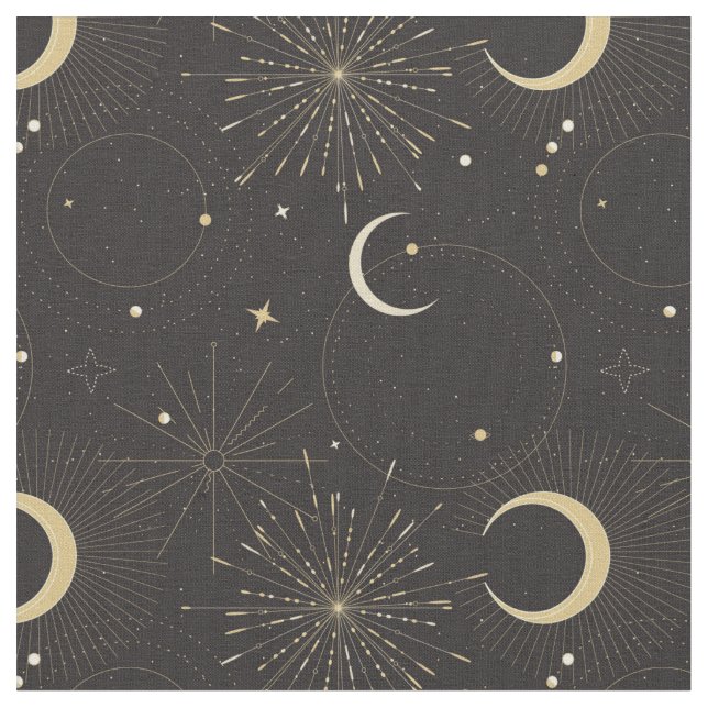 Tecido universo místico sol lua (Detalhe)