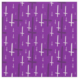Tecido upside down inverted cross purple