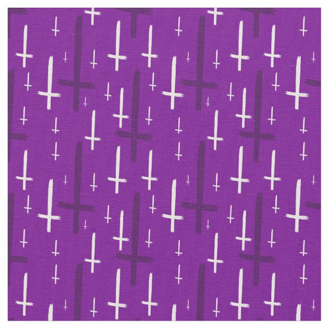 Tecido upside down inverted cross purple (Detalhe)