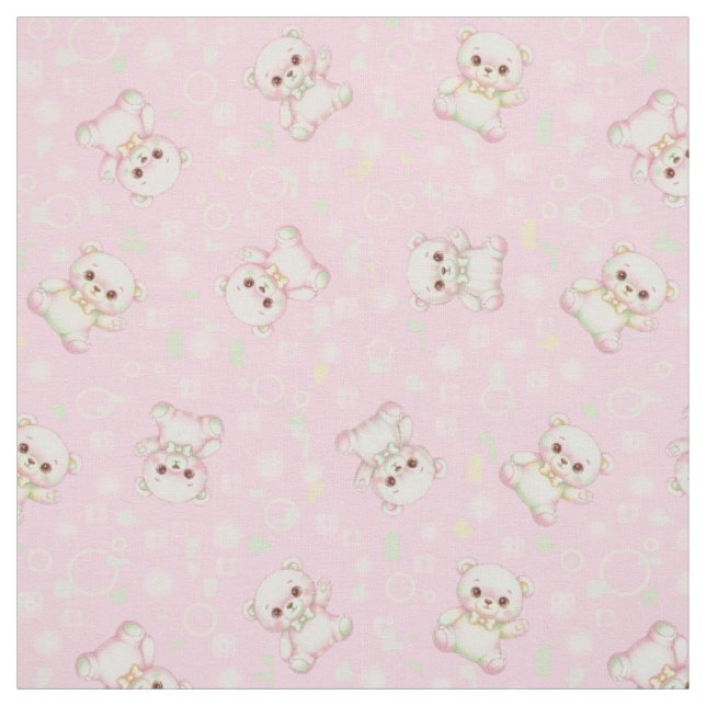Tecido Urso Pastel Adorável e Formas Geométricas Sem Cost (Modelo)