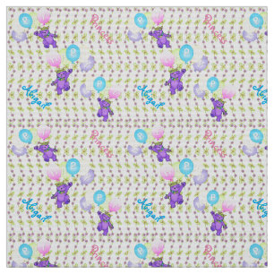 Tecido Ursos felizes fantásticos do balão