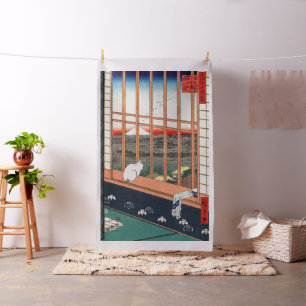 Tecido Utagawa Hiroshige - Campos de arroz Asakusa