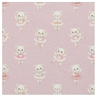 Tecido Ute Bailarina Urso Teddy Rosa Padrão Sem Costura T