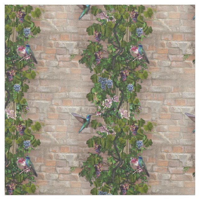 Tecido Uvas, chupas de mel e papel de parede (Detalhe)