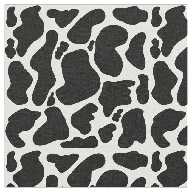 Tecido Vacas brancas brancas, simples e pretas, animais (Detalhe)