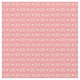 Tecido Valentine love text print in coral