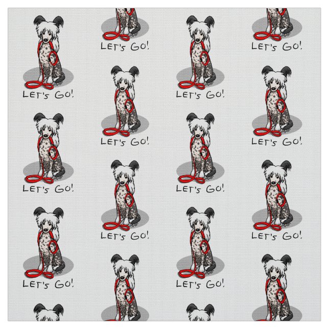 Tecido Vamos! Cachorro Crestado Chinês para passear (hl b (Modelo)