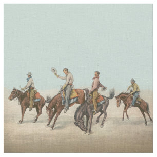Tecido Vaqueiros ocidentais do vintage que Bucking o