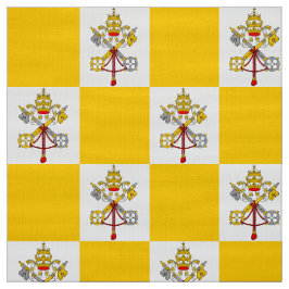 Tecido Vaticano de emblema da igreja católica amarelo