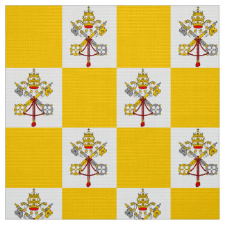 Tecido Vaticano de emblema da igreja católica amarelo