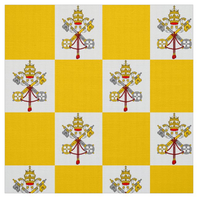 Tecido Vaticano de emblema da igreja católica amarelo (Modelo)