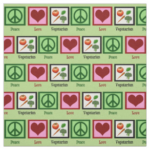 Tecido Vegetariano do amor da paz