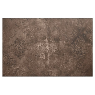 Tecido Velvety Bronze Damask Grunge Barroco Marrom