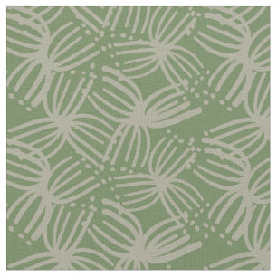Tecido Verão Contemporâneo florescimento abstrato verde l
