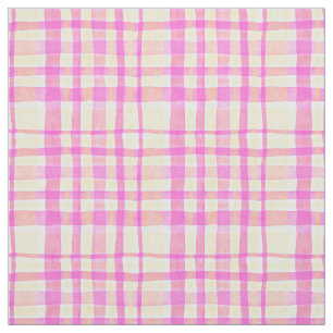 Tecido Verão de xadrez de gingham rosa