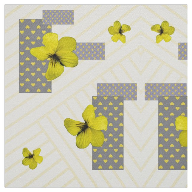 Tecido Verão Geométrico Amarelo e Cinza (Modelo)