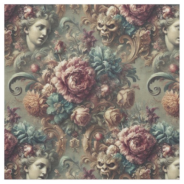 Tecido Verdade Afetada - Azulejo Clássico Vitoriano Gótic (Detalhe)