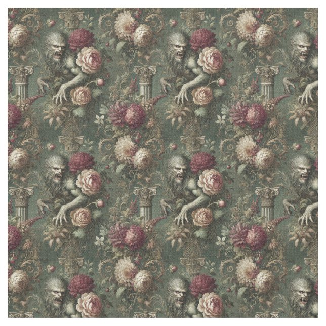 Tecido Verdante Lycantrópico - Azulejo Gótico denso (Detalhe)