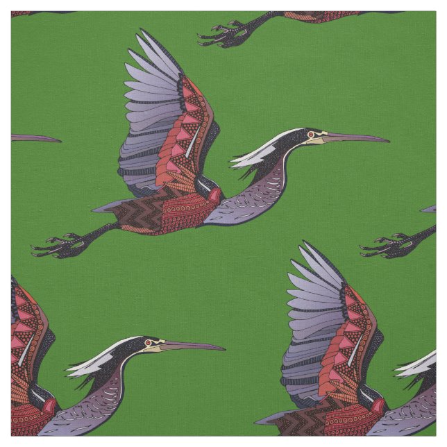 Tecido verde Agami heron (Modelo)